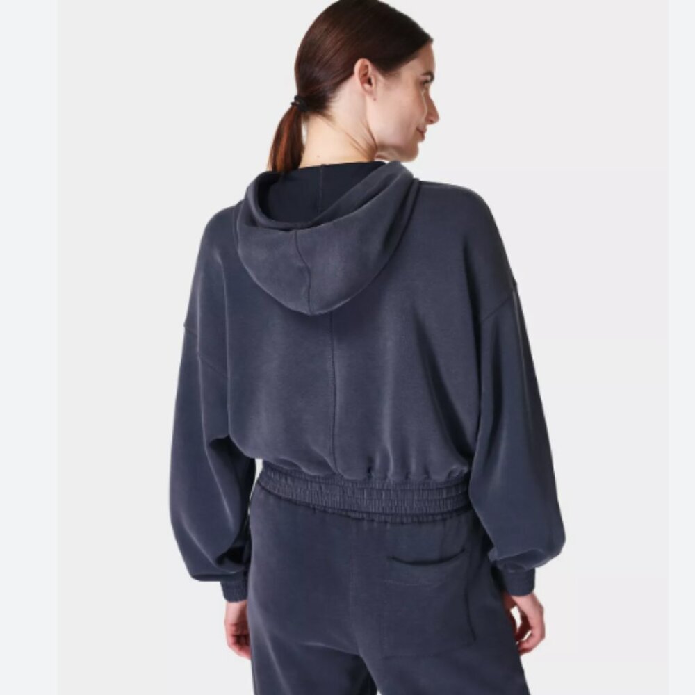 Sweaty Betty Sand Wash Cloud Weight Crop Hoodie - Picture 3 of 8